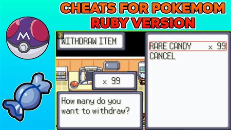 Pokemon leaf green cheats rare candy  Rare candy in pc